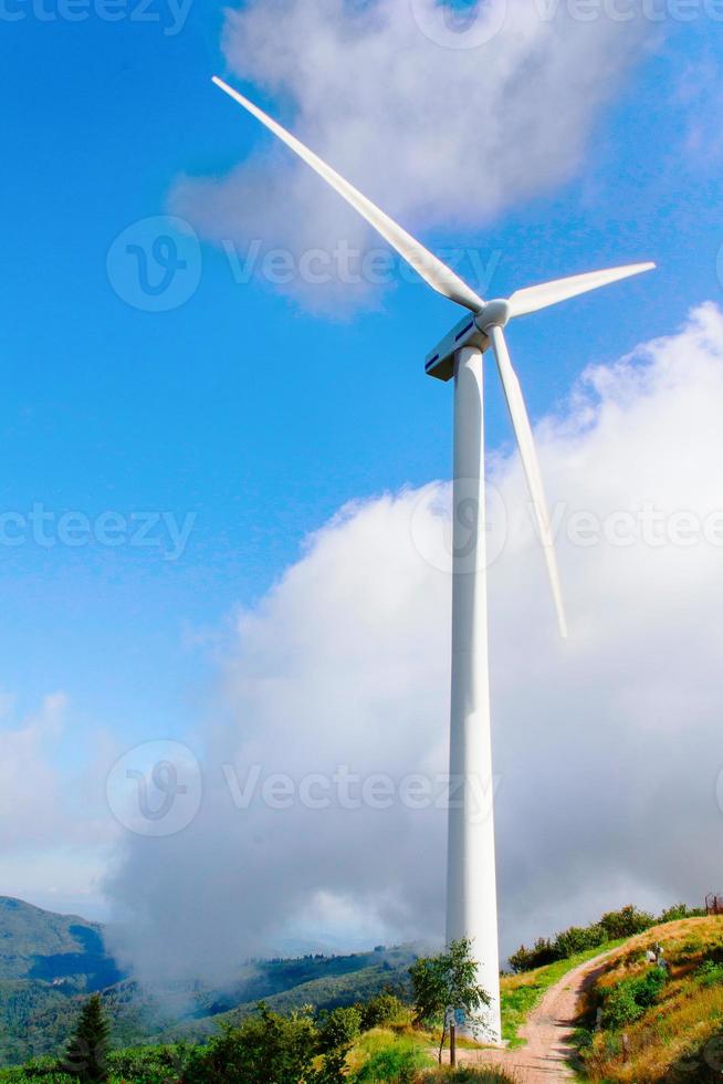 turbina eólica e céu foto