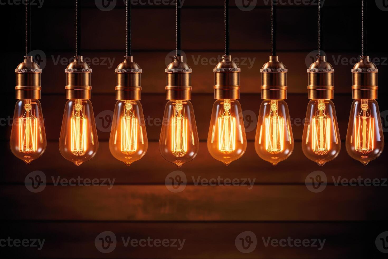 Antiguidade Edison estilo luz lâmpadas retro estilo generativo ai foto