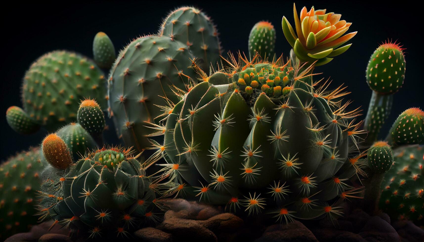 natureza ilustração mostra verde cravado suculento plantar , generativo ai foto