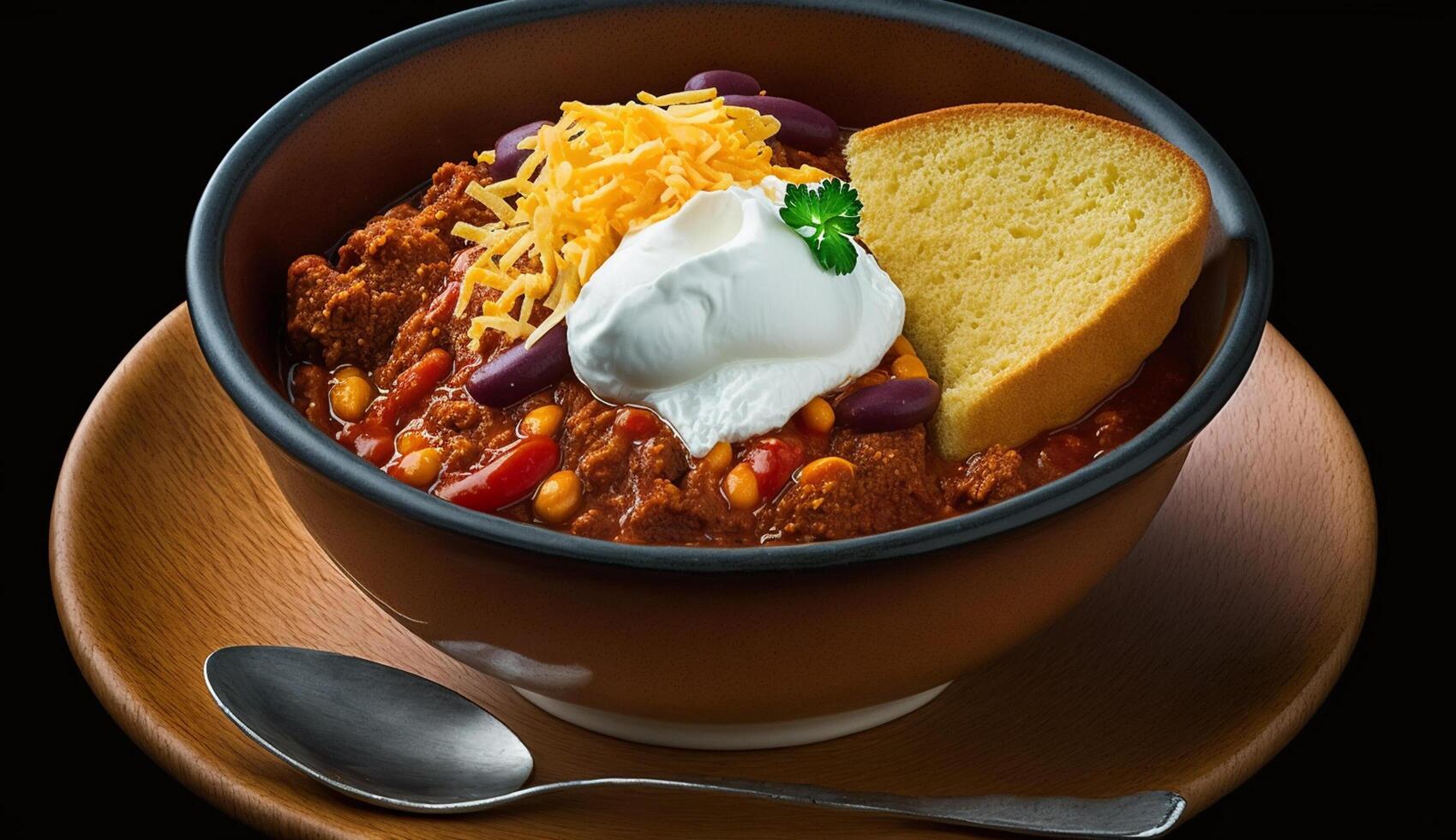 recentemente cozinhou refeição dentro uma gourmet louça tigela , generativo ai foto