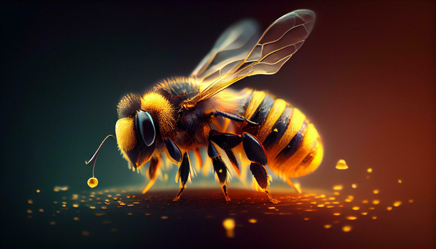 abelha vôo dentro procurar do Está pólen , generativo ai foto