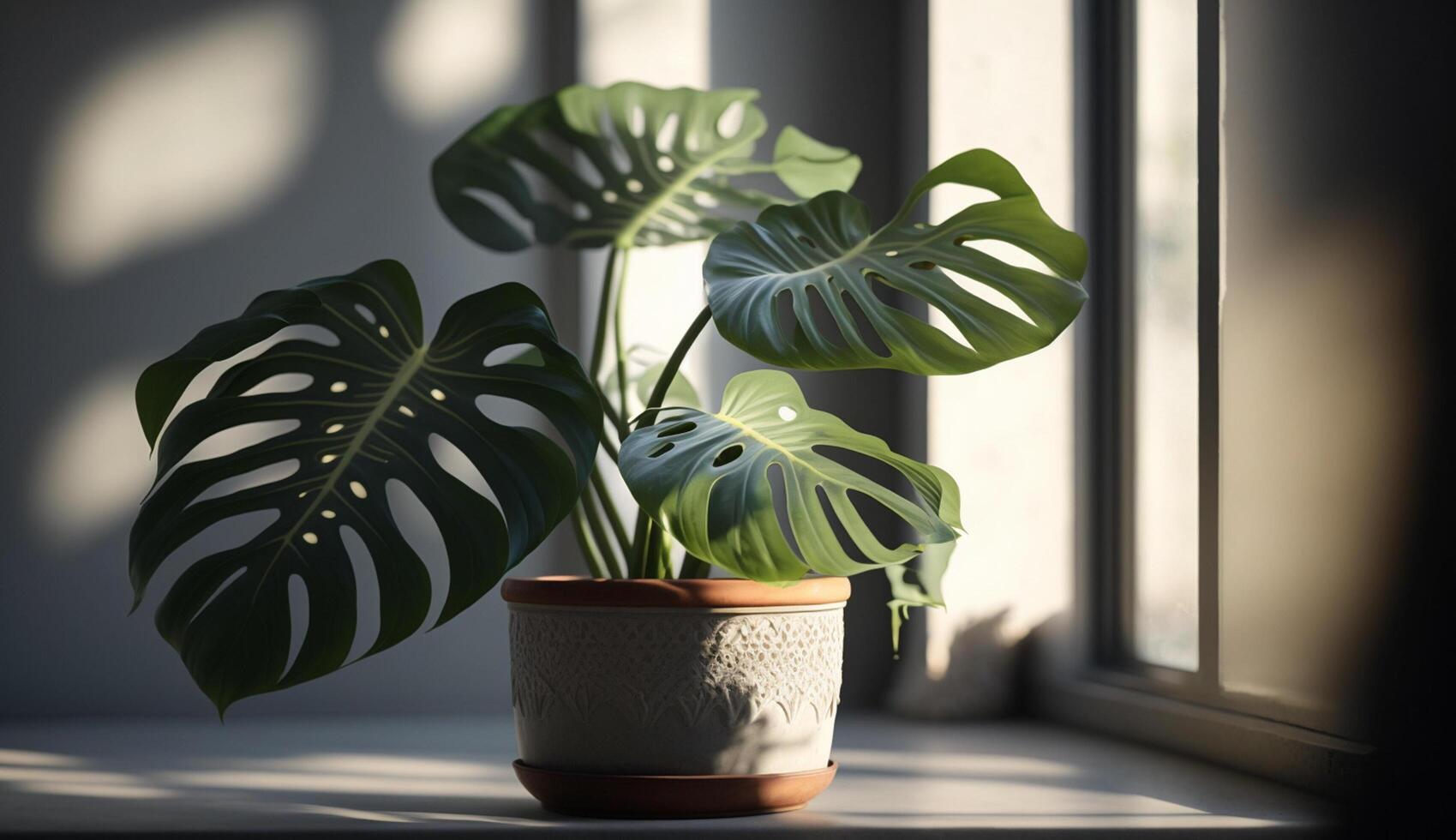 verde plantar dentro flor Panela perto janela dentro de casa gerado de ai foto