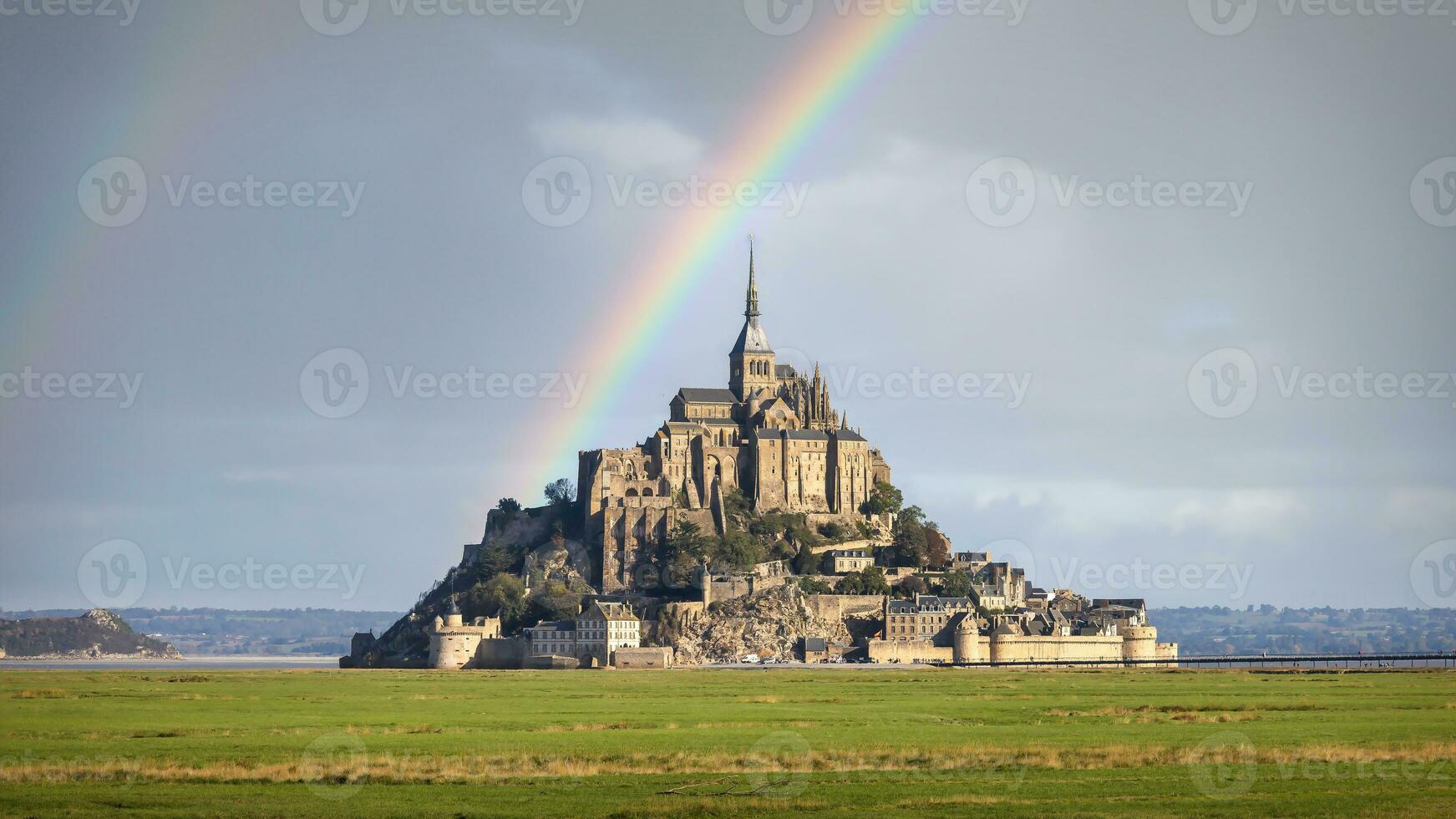 mont saint-michel fortaleza mosteiro dentro França foto