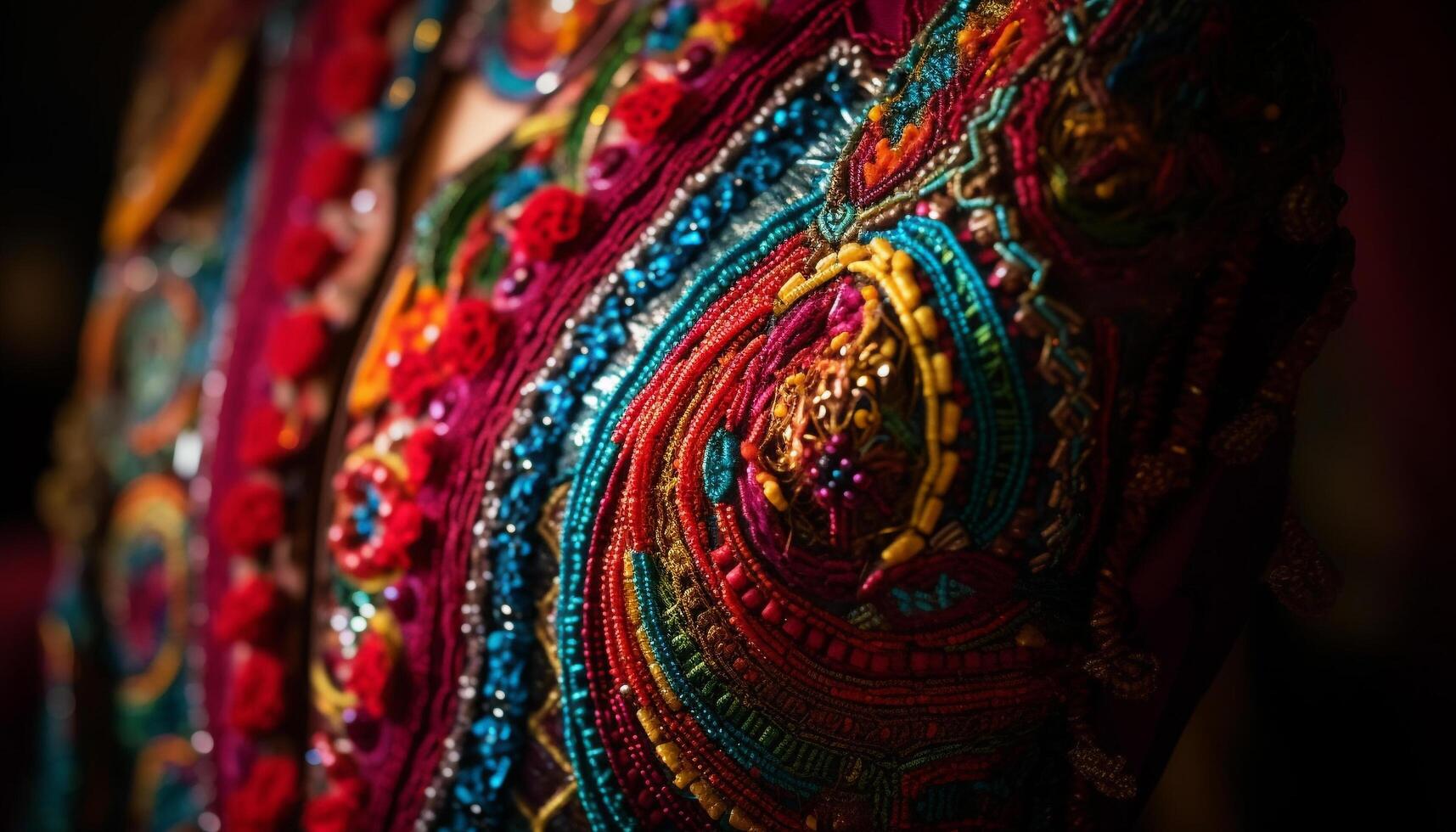 ornamentado seda vestir vitrines tailandês cultura elegância e vibrante cores gerado de ai foto
