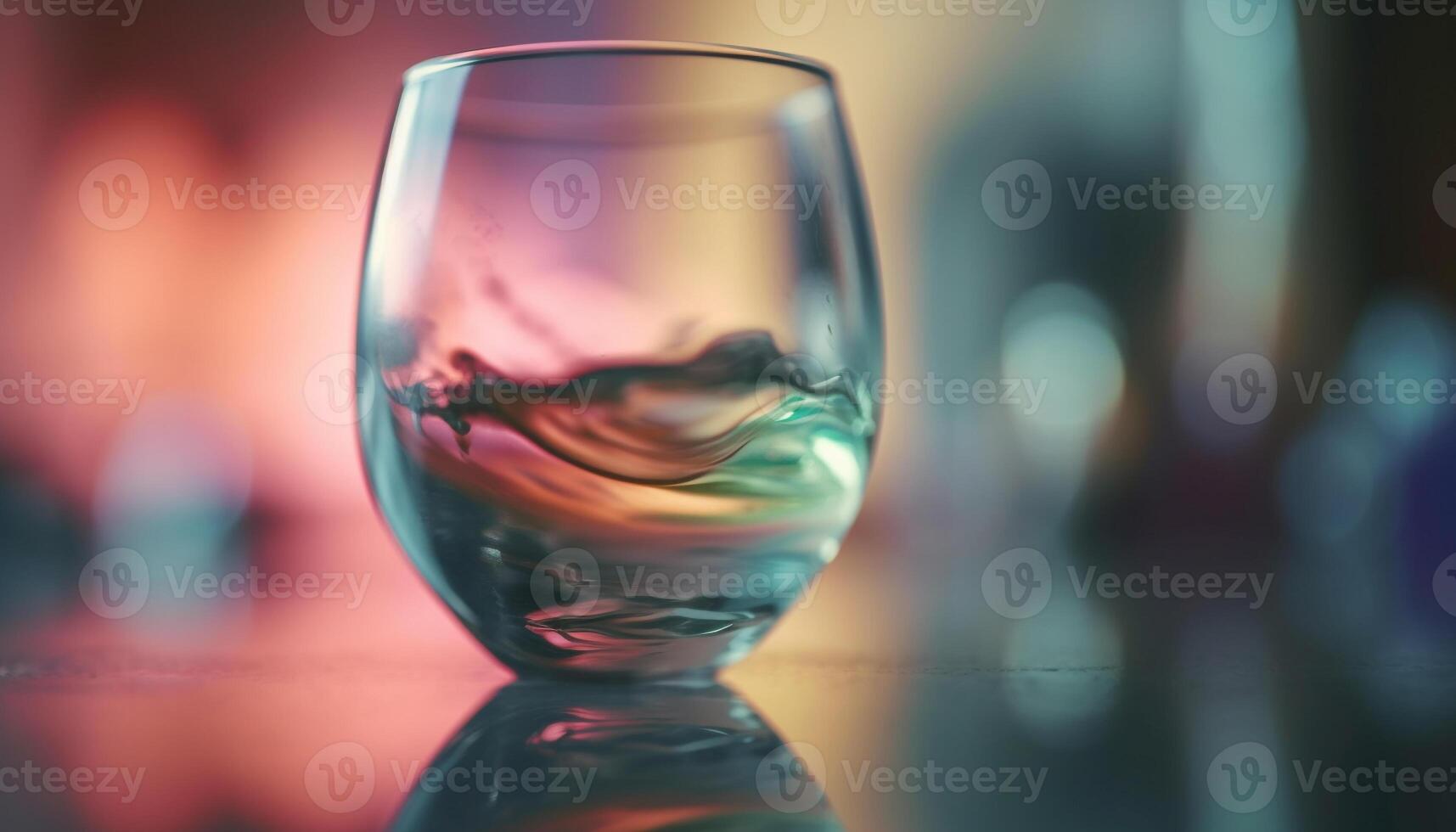 uma brilhante uísque garrafa derrama líquido para dentro uma cristal vidro gerado de ai foto