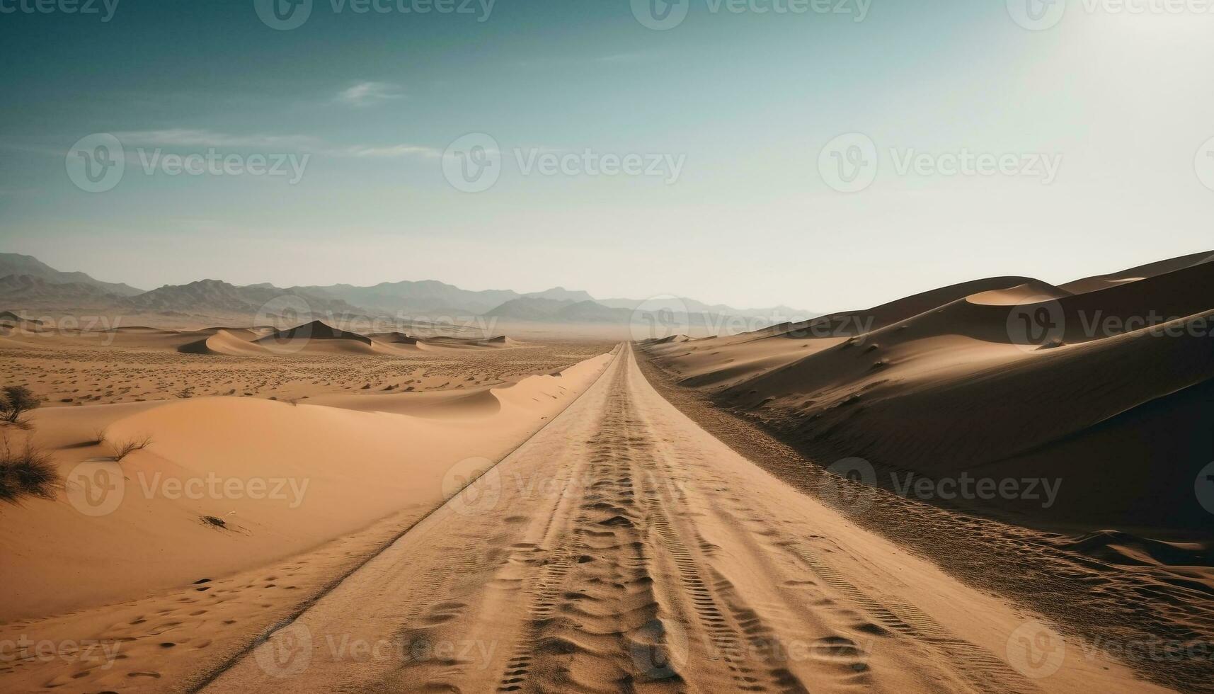 fora estrada aventura através África árido montanhas gerado de ai foto