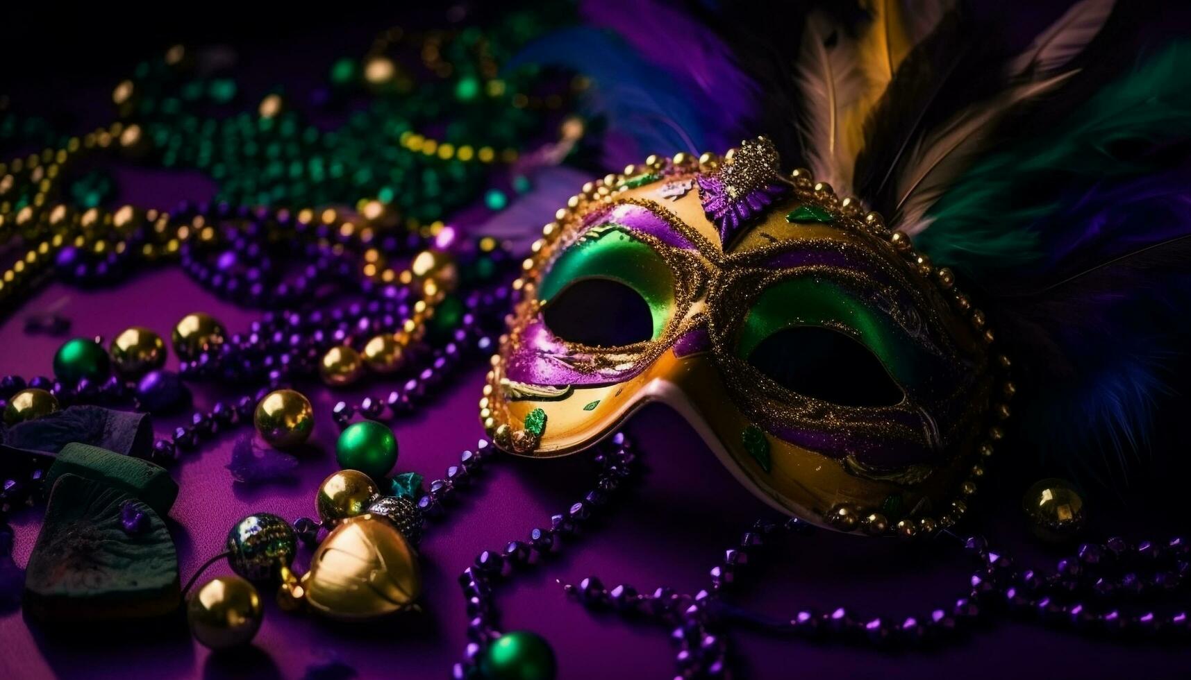 mascarada mascarar, pena, talão mardi gras celebração gerado de ai foto