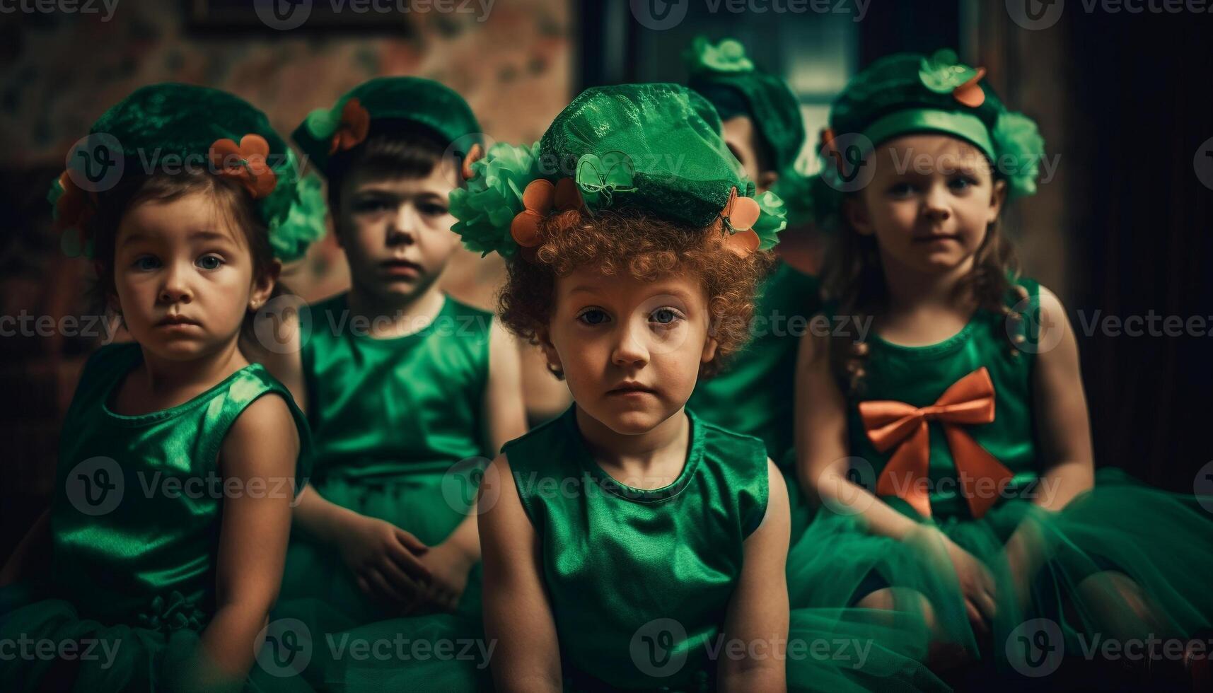 uma grupo do alegre crianças jogando juntos gerado de ai foto