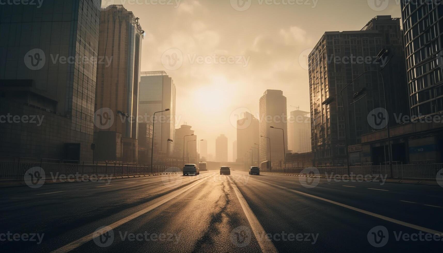 moderno arquitetura dentro movimento, cidade financeiro distrito gerado de ai foto