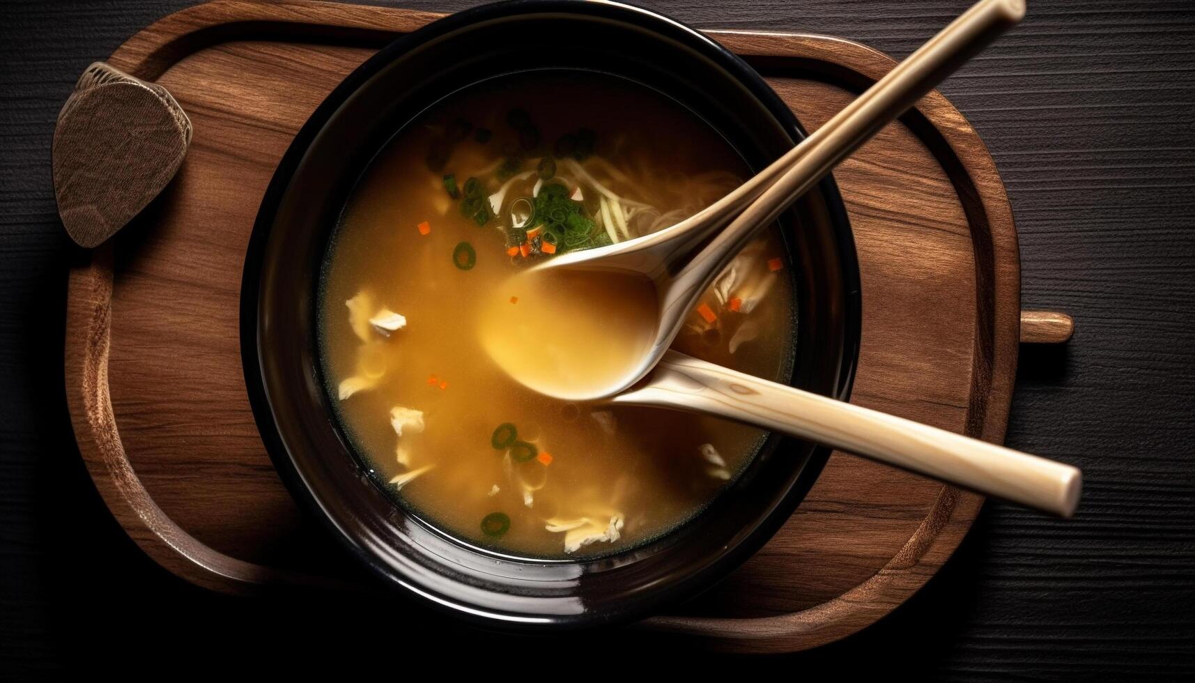 saudável vegetariano sopa com orgânico cenouras e salsinha gerado de ai foto