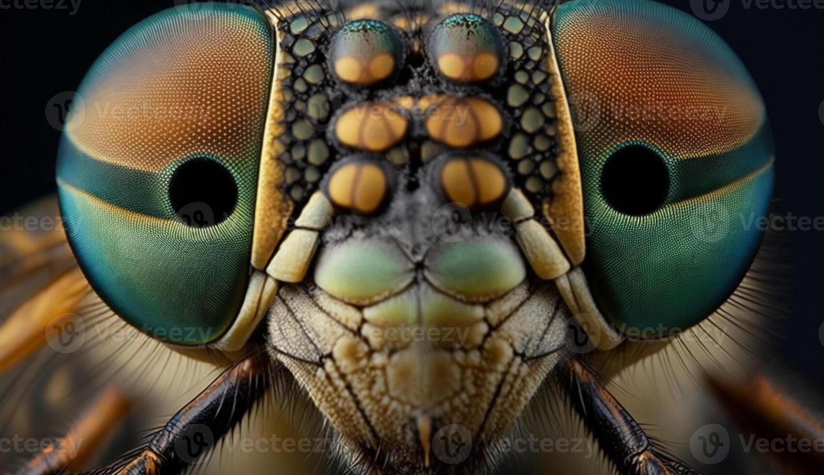 peludo mosca olho ampliado dentro extremo fechar acima gerado de ai foto