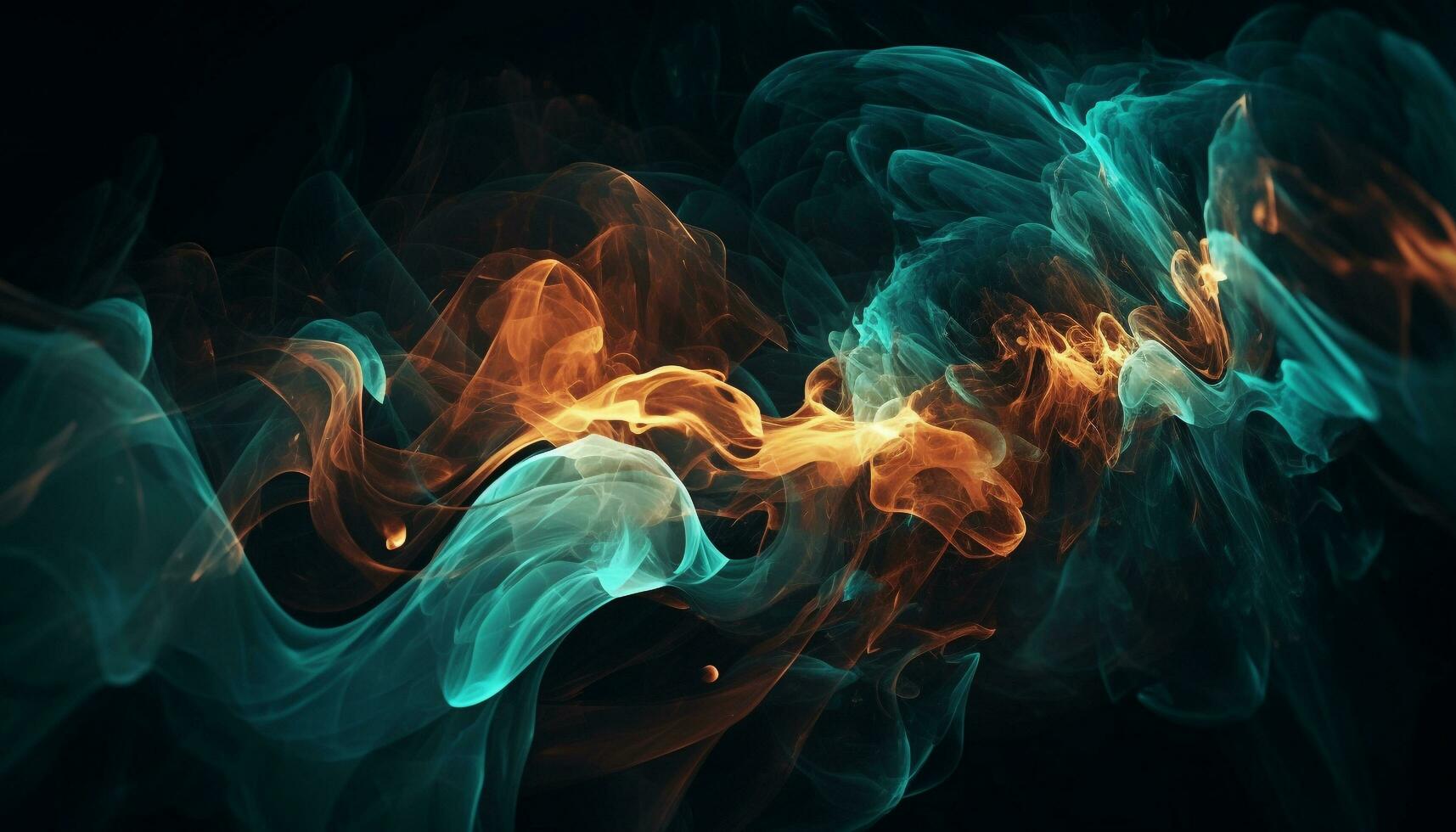 futurista abstrato projeto, brilhando fractal chama explode gerado de ai foto