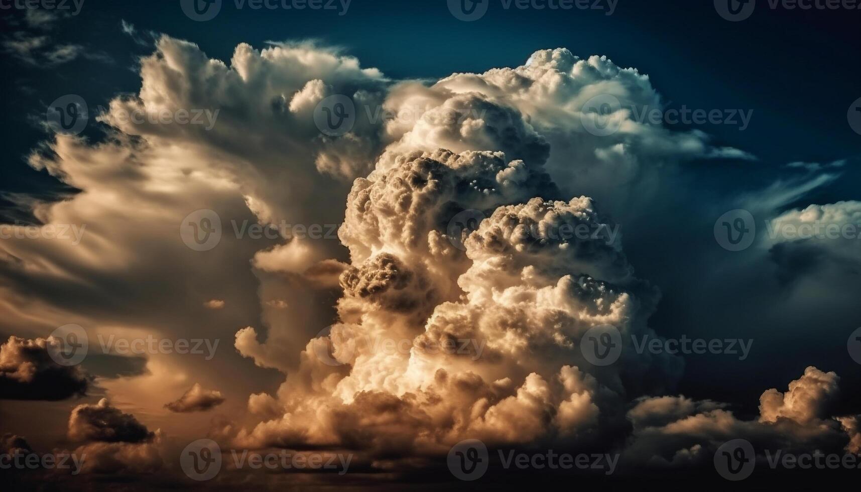 dramático céu sobre natureza uma tranquilo cena gerado de ai foto