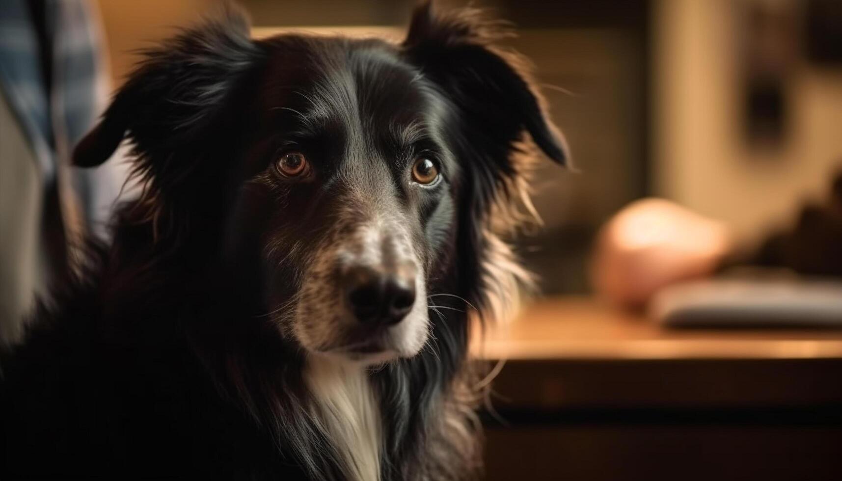 fechar acima retrato do fofa de raça pura cachorro gerado de ai foto