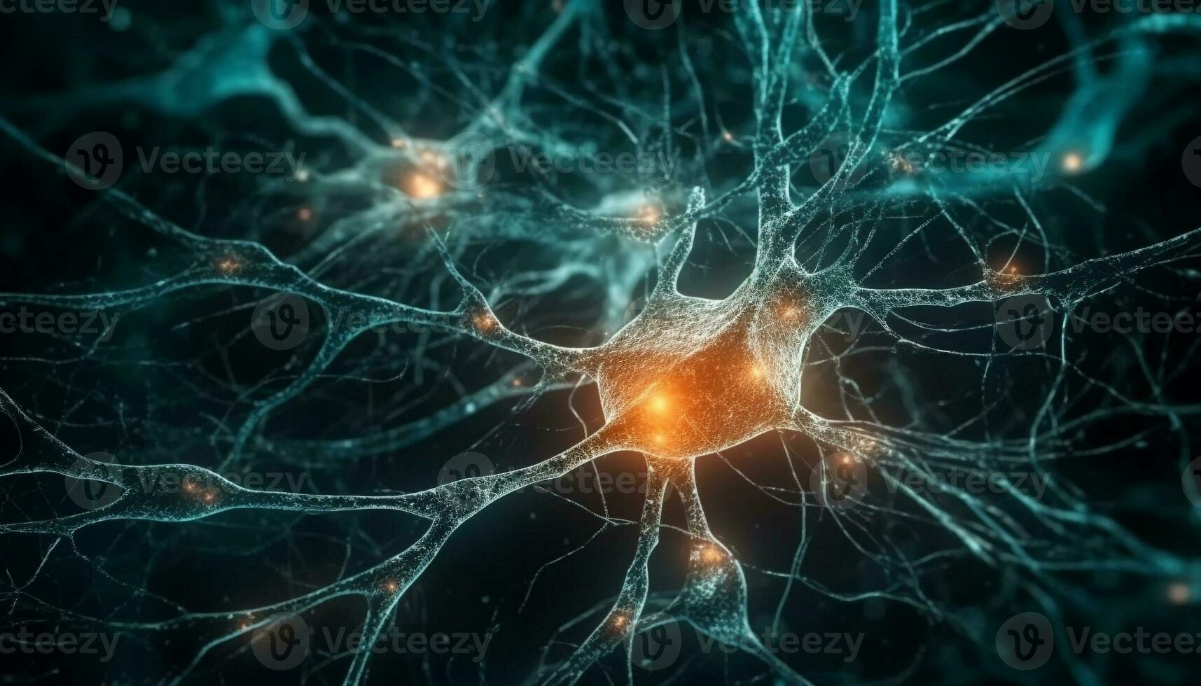 neural axônios conectar, comunicar a cérebro Magia gerado de ai foto