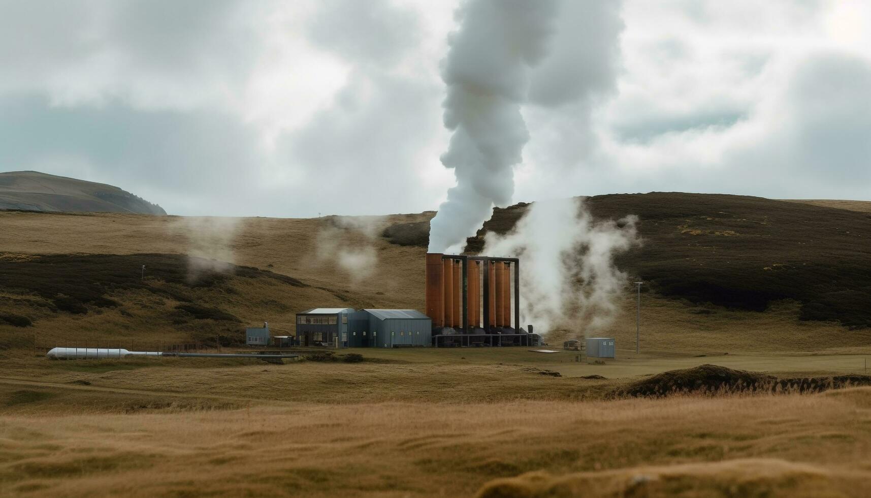 carvão fábrica polui montanha ar, danos meio Ambiente gerado de ai foto