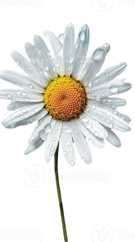 deslumbrante imagem água gotas do Flor margarida flor em transparente fundo. generativo ai. foto
