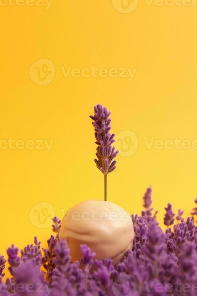 uma pequeno lavanda em todos lados do a cenário. ai generativo foto