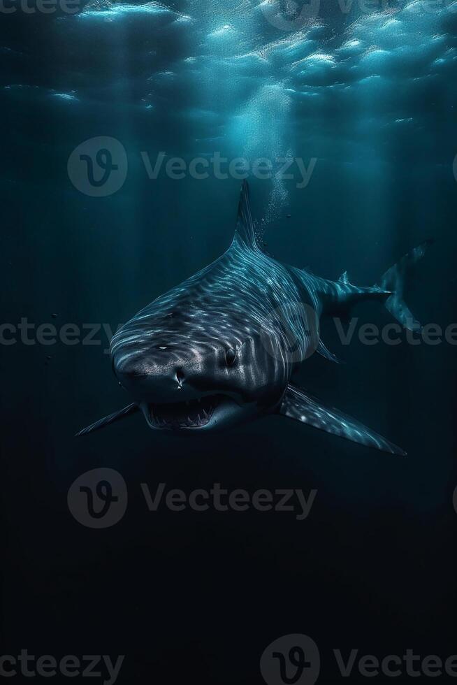 Preto Tubarão, eliminando claro. ai generativo foto