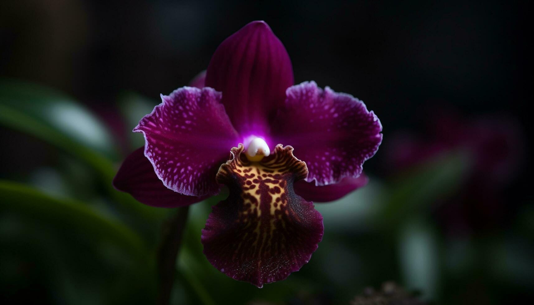 exótico traça orquídea floresce com delicado elegância gerado de ai foto