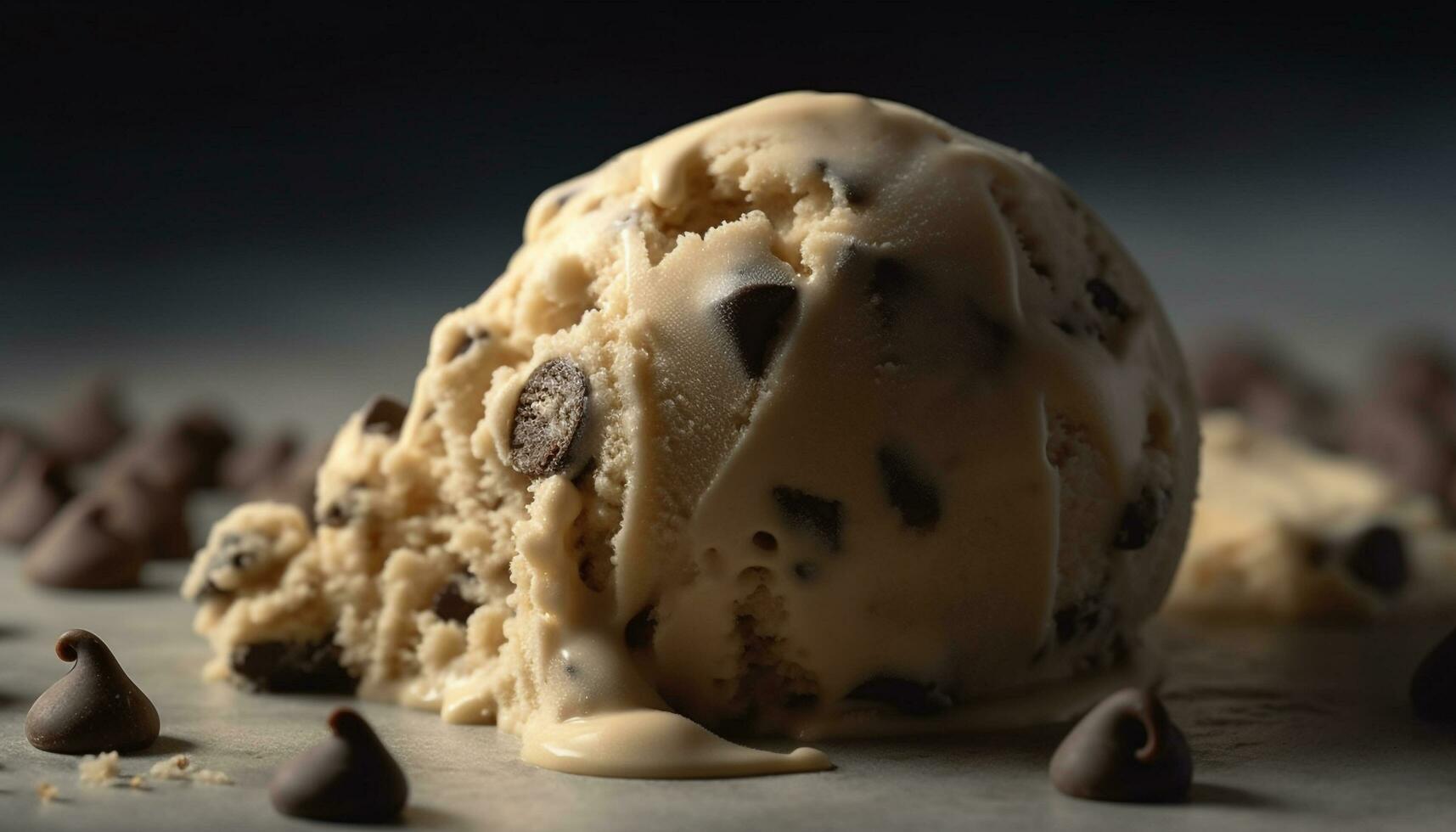 indulgente caseiro chocolate lasca bolacha em prato gerado de ai foto