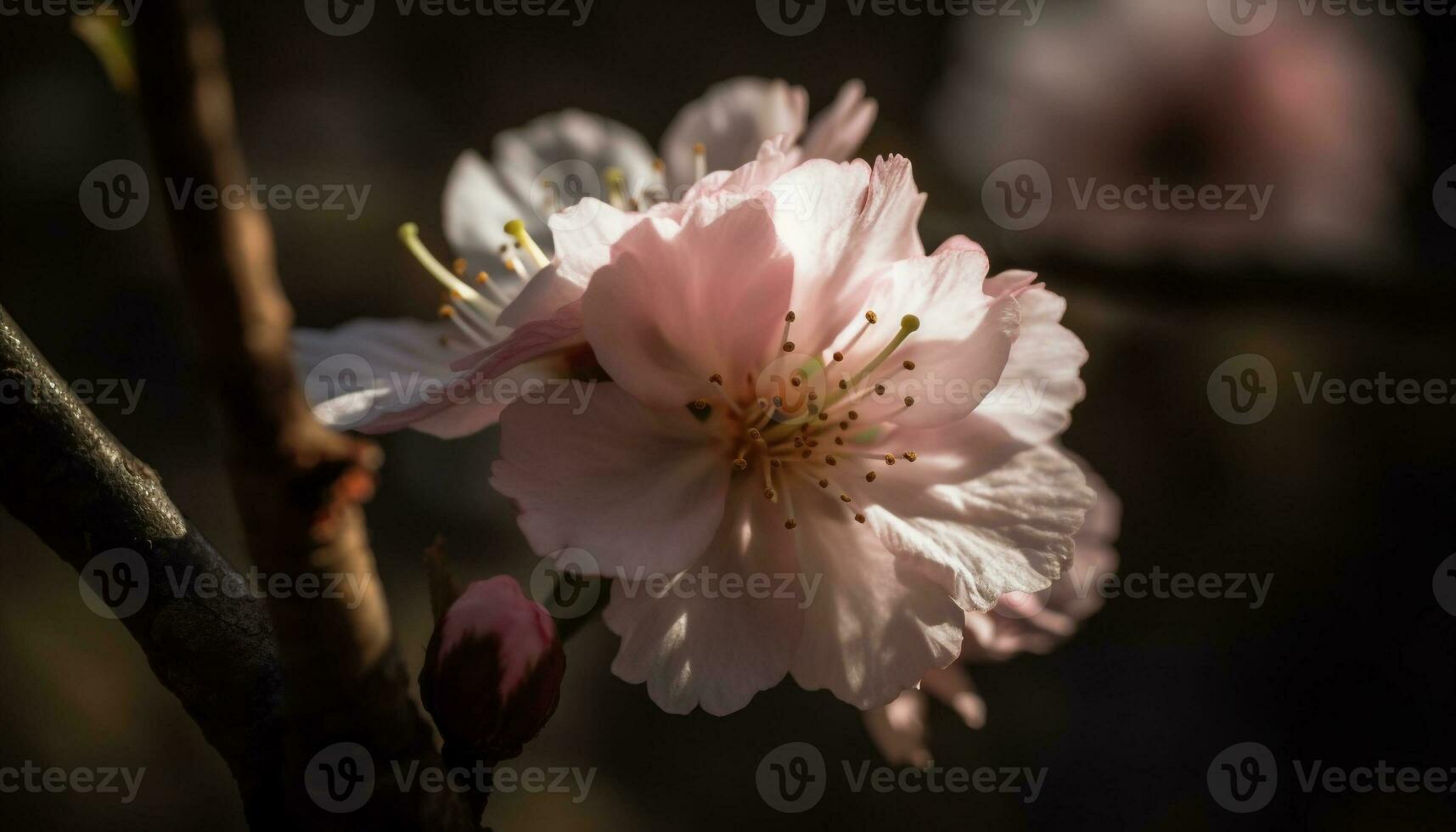 cereja Flor árvore dentro cheio florescer, primavera tranquilidade gerado de ai foto