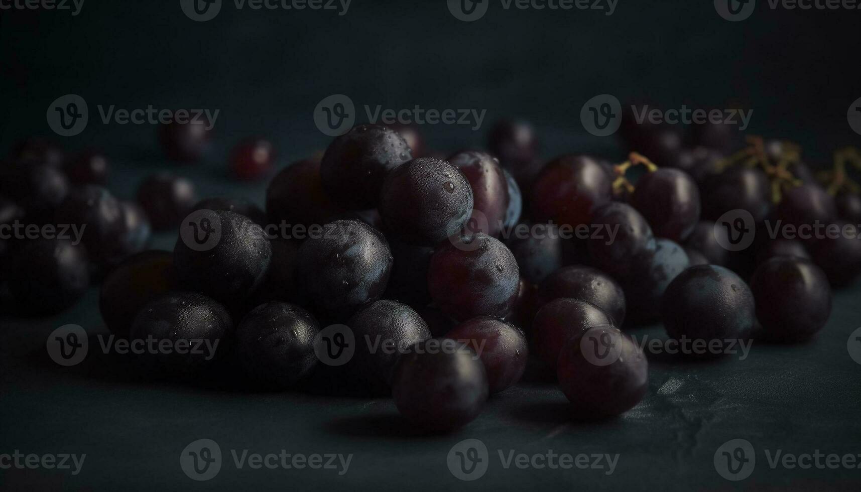 suculento uva cachos em rústico de madeira mesa, perfeito vinificação ingrediente gerado de ai foto