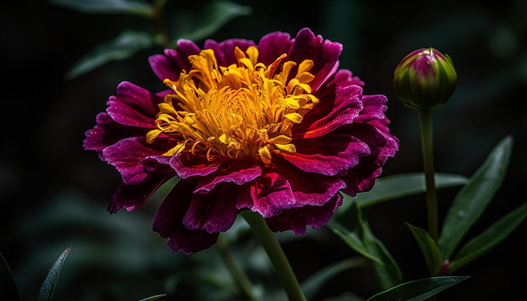 vibrante multi colori dália Flor dentro formal jardim, fechar acima gerado de ai foto