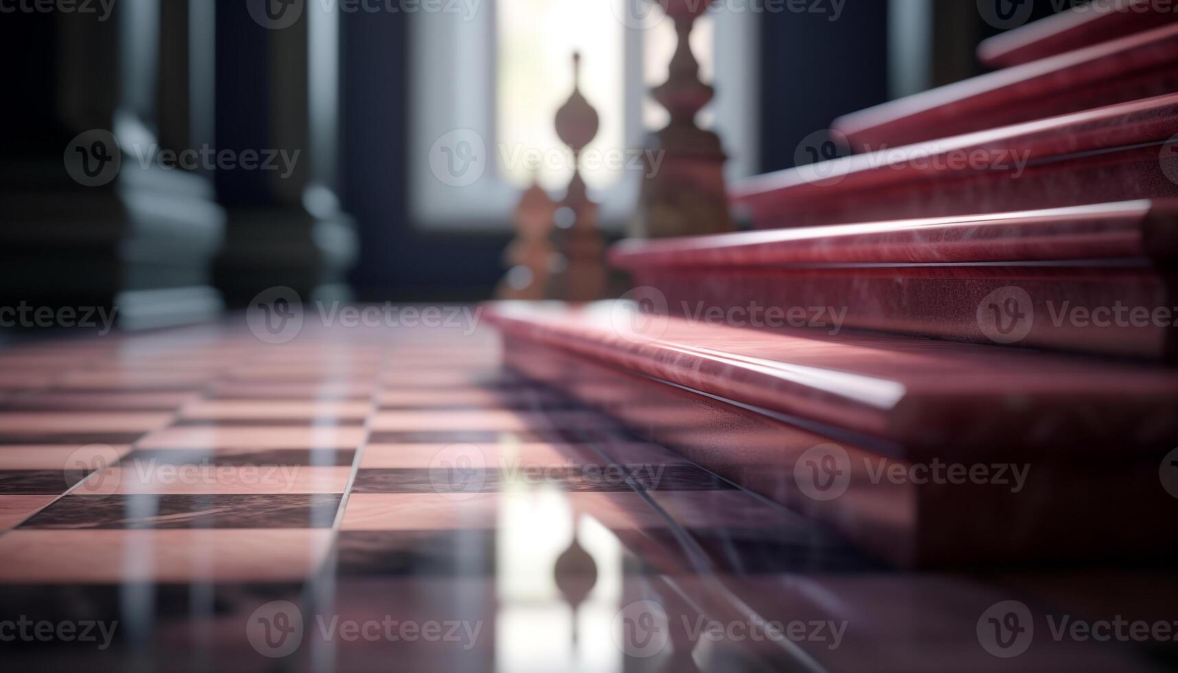 religioso elegância dentro antigo biblioteca com mármore pavimentos e Escadaria gerado de ai foto