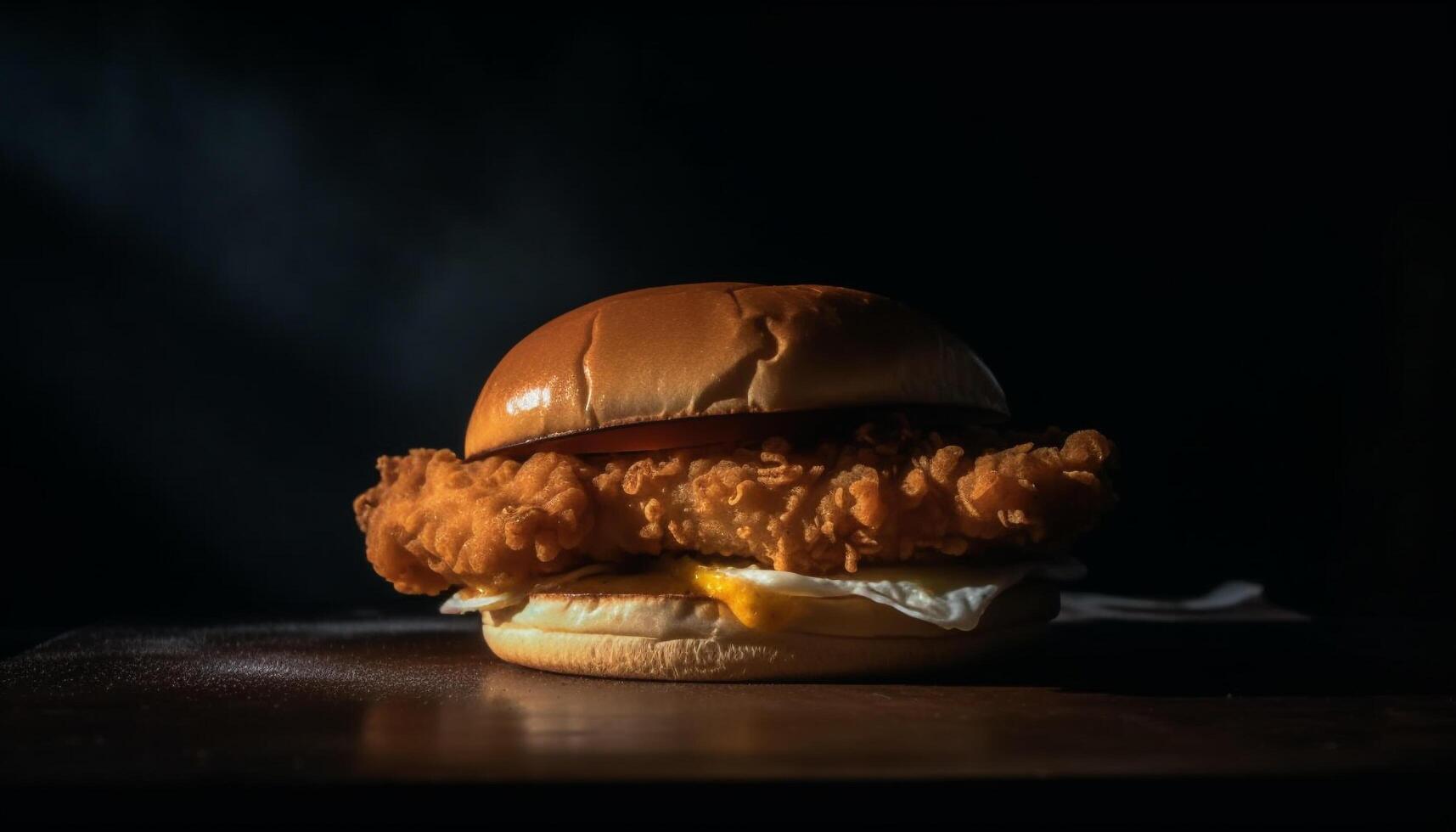 grelhado gourmet Hamburguer de queijo em uma de madeira prato com francês fritas gerado de ai foto