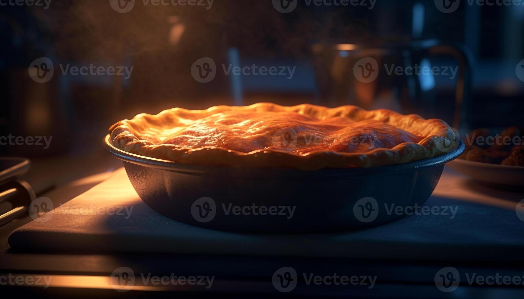 doce torta cozido dentro forno, uma gourmet sobremesa para refeição gerado de ai foto