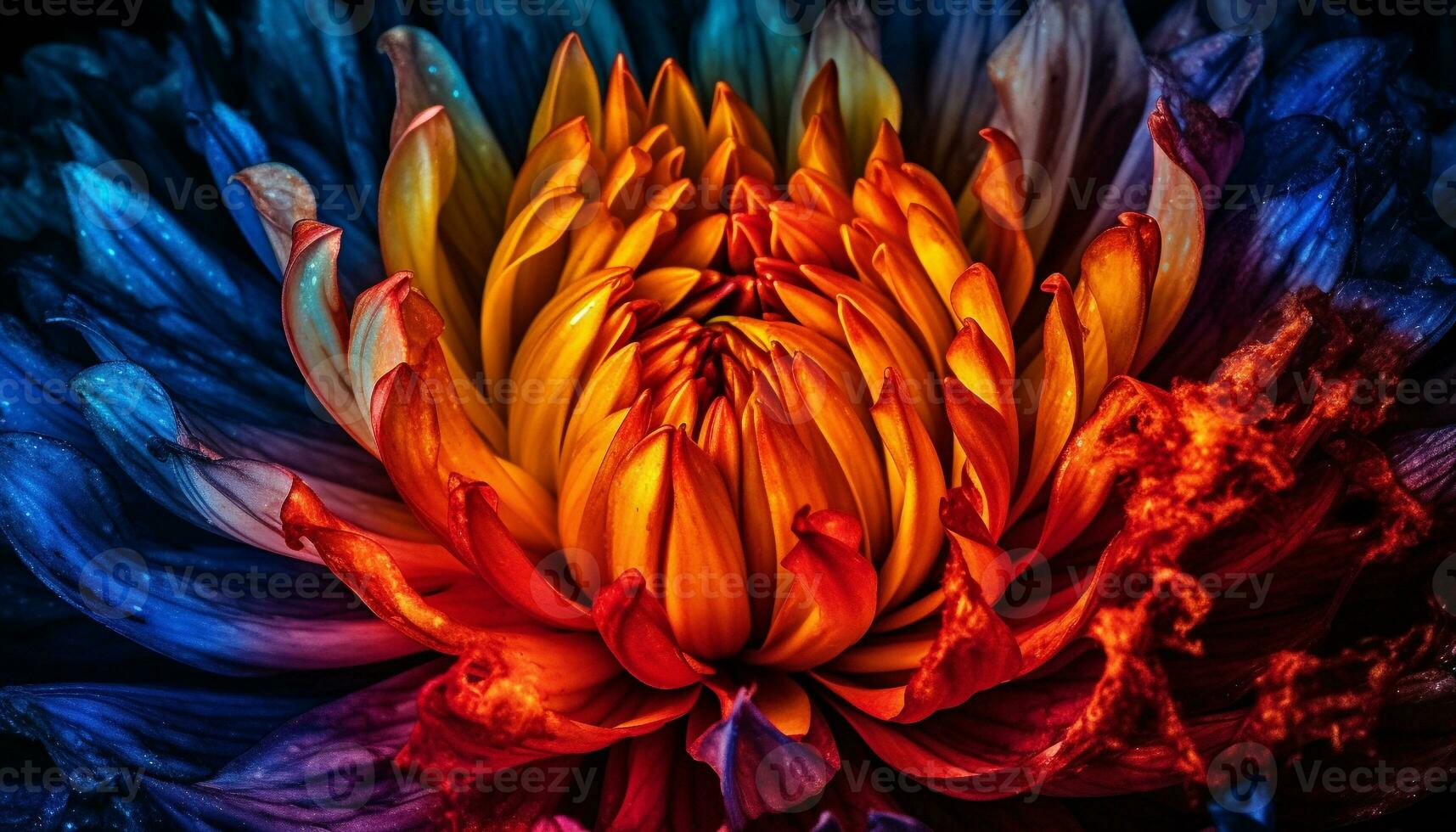 vibrante colori flor cabeça, fechar acima, exibindo beleza dentro natureza gerado de ai foto