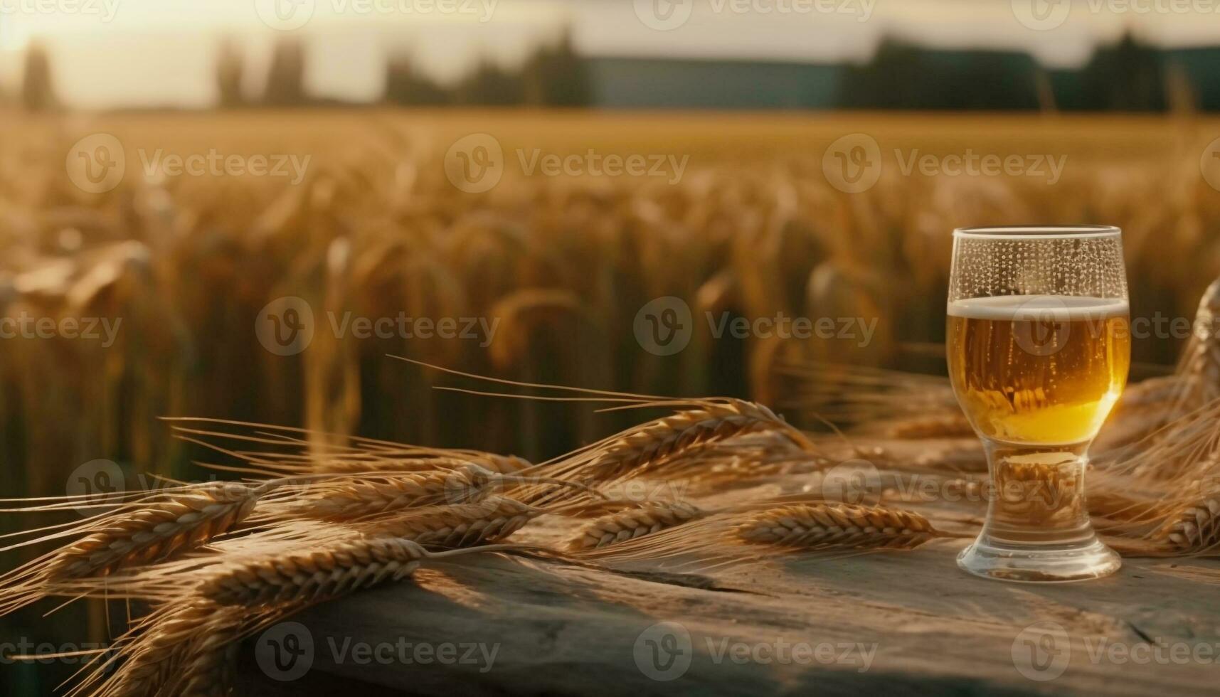 dourado trigo Campos, natureza cervejaria para Cerveja gerado de ai foto