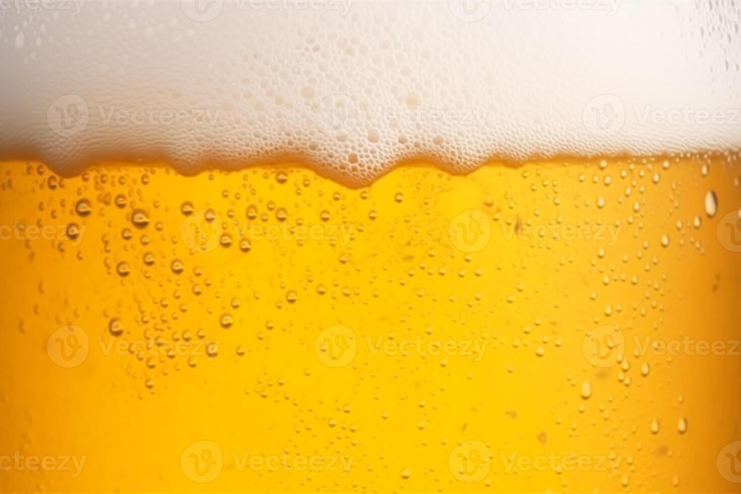 fechar-se vidro do frio Cerveja com espuma Como textura e fundo, pós-processado, generativo ai foto