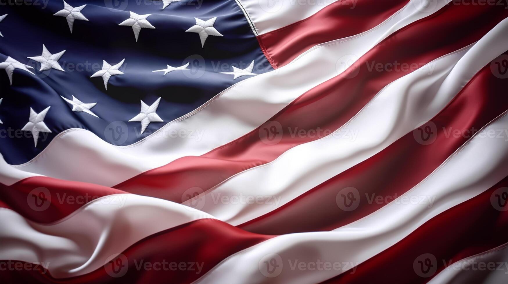 americano bandeira para memorial dia, 4º do julho, cópia de espaço. generativo ai foto