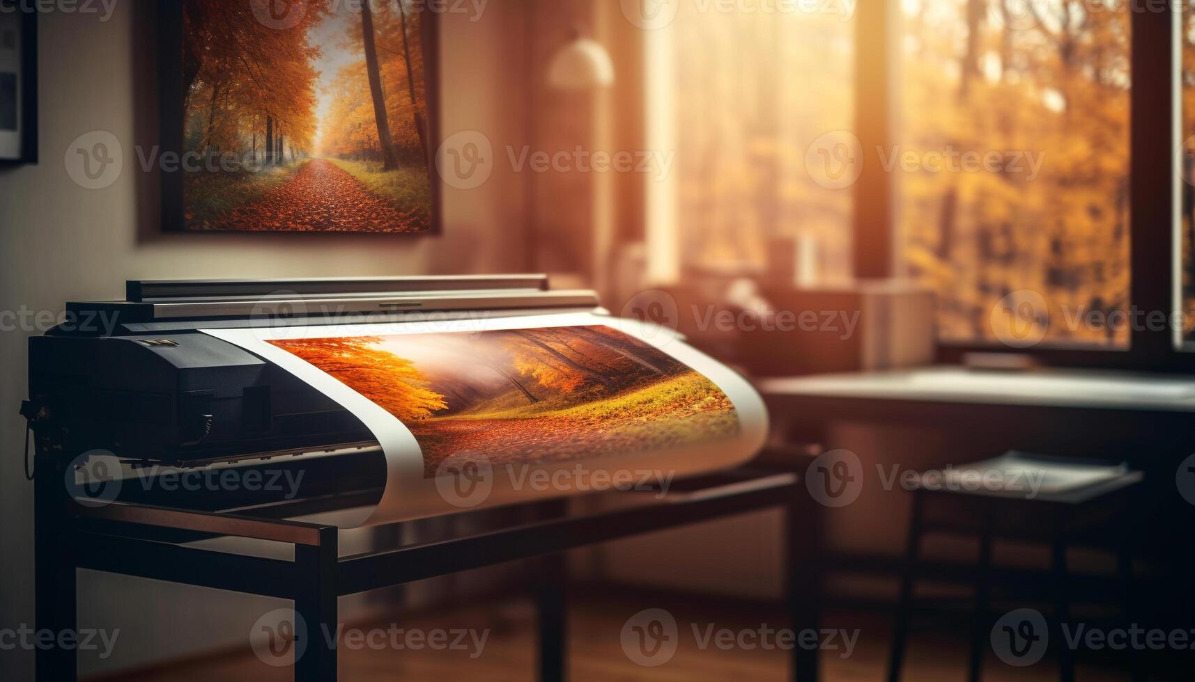 brilhante piano em elegante escrivaninha dentro moderno escritório gerado de ai foto