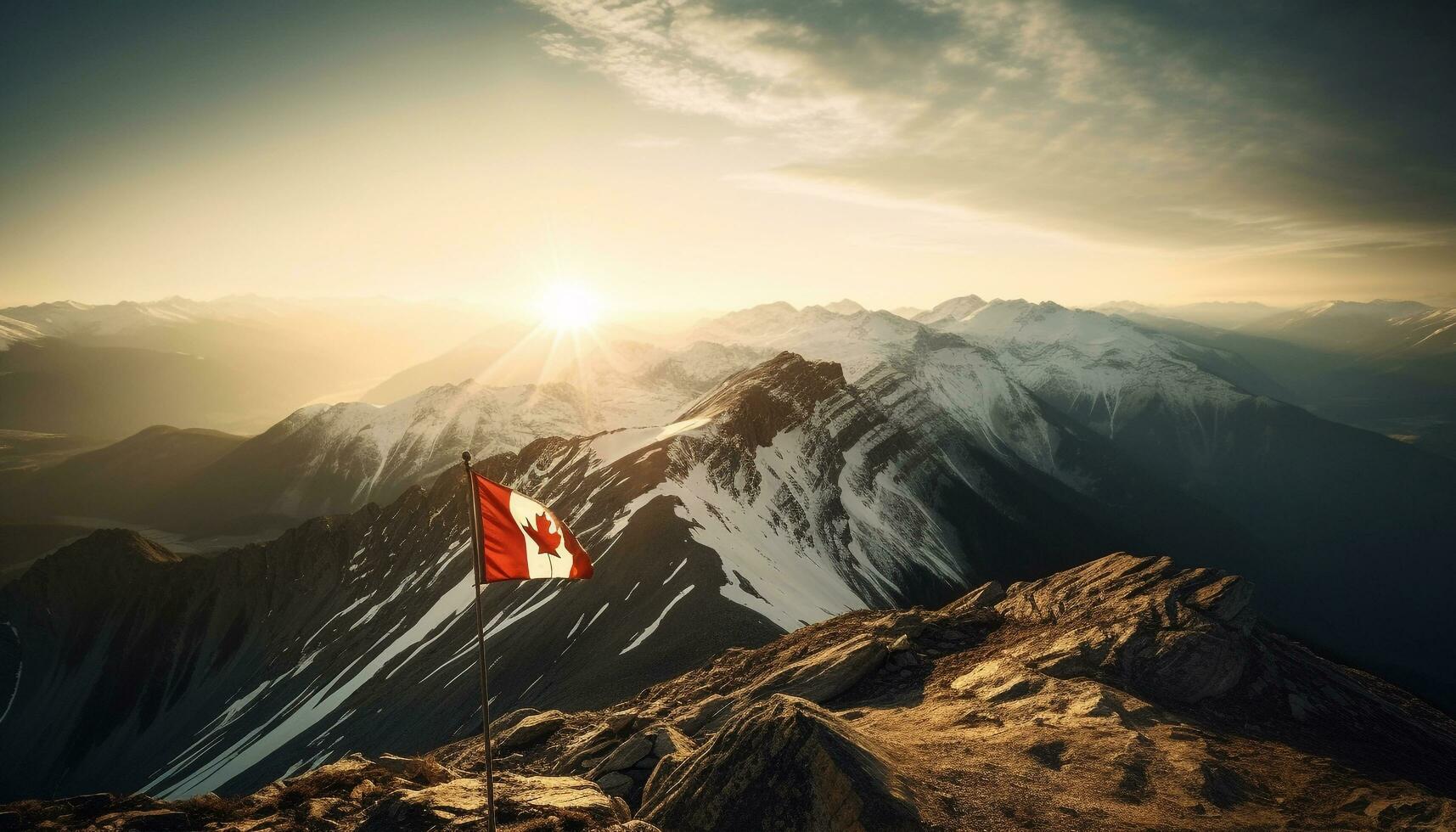 homens escalar montanha pico às nascer do sol, majestoso beleza gerado de ai foto