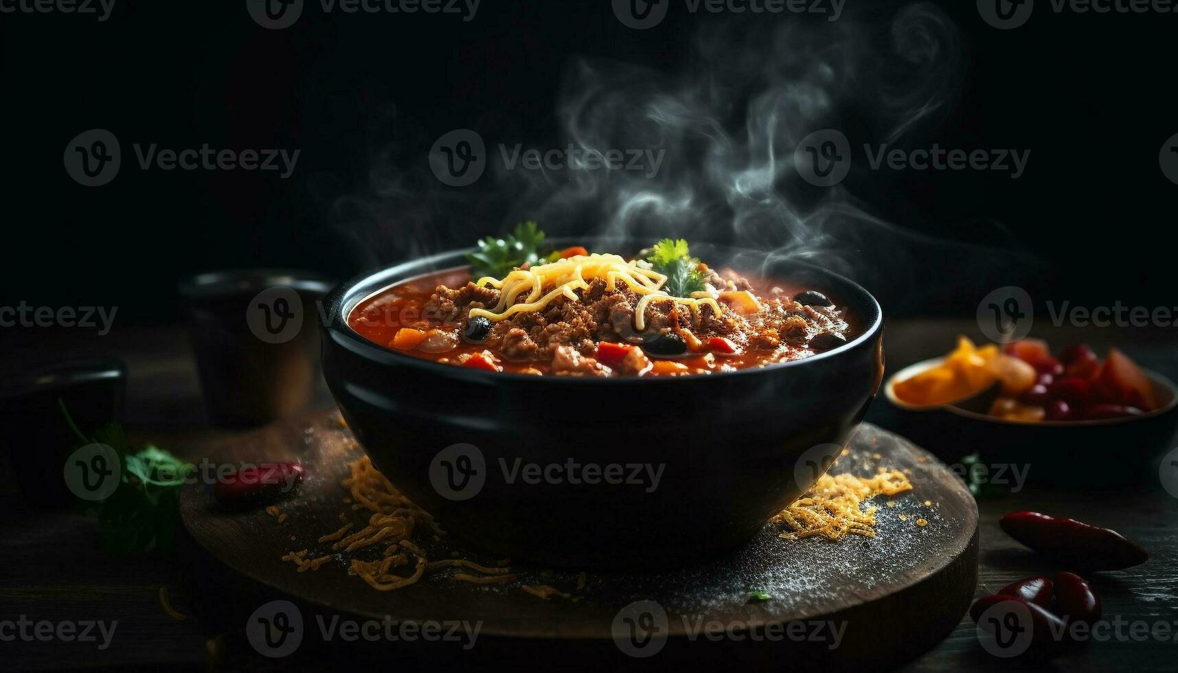 saudável vegetal sopa cozinhou com fresco carne gerado de ai foto