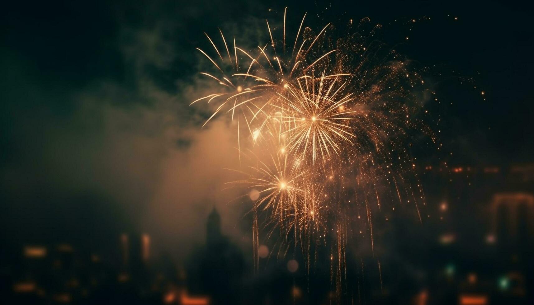 quarto do Julho celebração inflama cidade Horizonte com vibrante fogos de artifício generativo ai foto