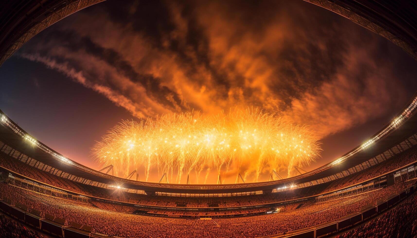 a queimando bola do chama iluminado a vibrante público ao ar livre gerado de ai foto