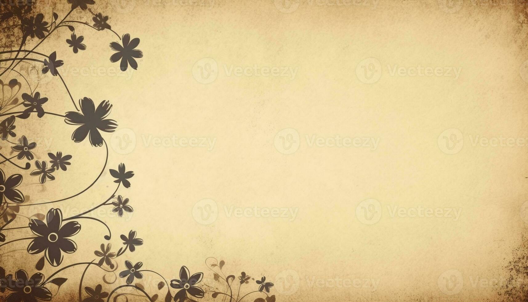 rústico elegância dentro velho formado floral padronizar com grunge imagem técnica gerado de ai foto