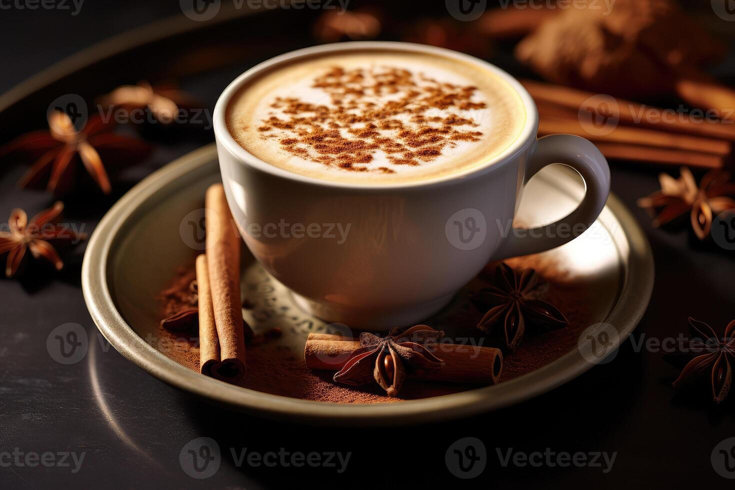 chai café com leite profissional publicidade Comida fotografia ai gerado foto