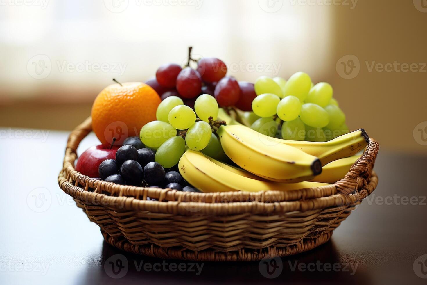 estoque foto do misturar fruta em a cesta editorial Comida fotografia generativo ai