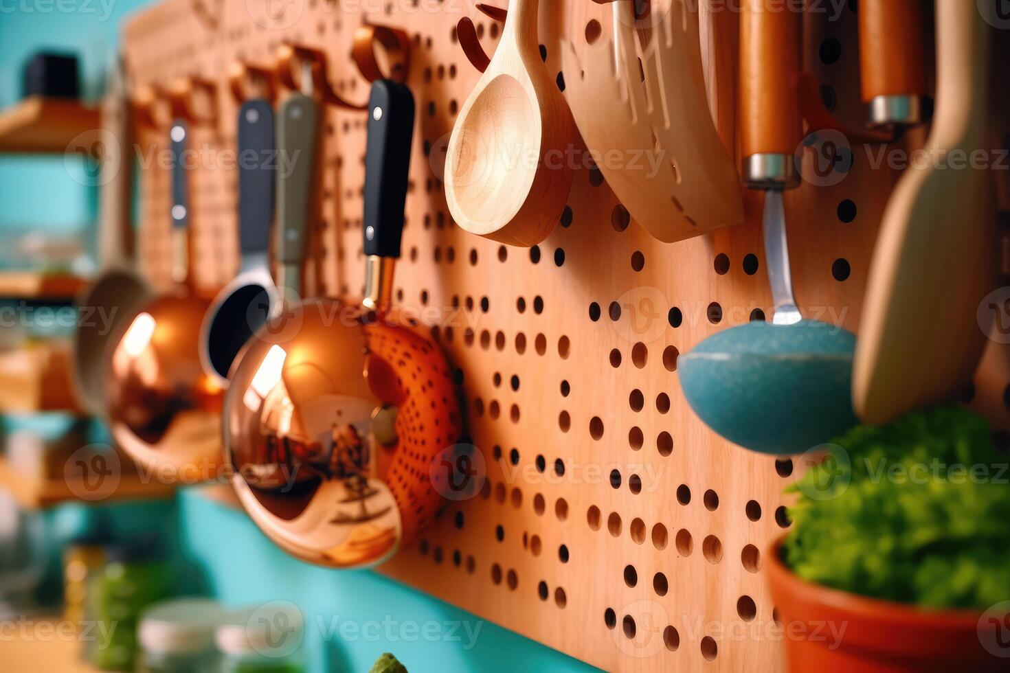 cozinha pegboard Projeto profissional publicidade Comida fotografia ai gerado foto