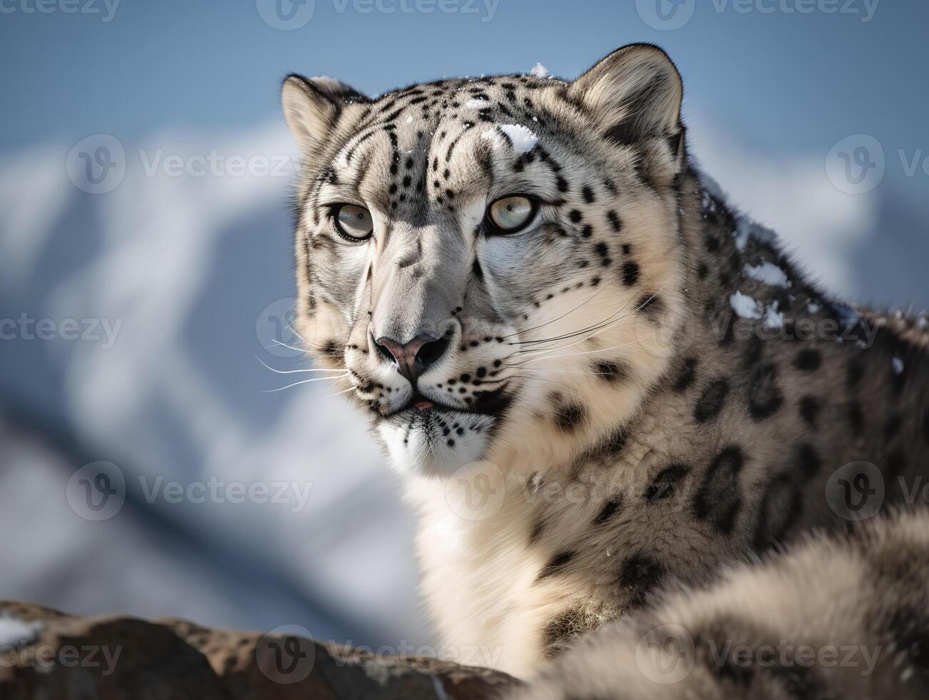 a solidão do a neve leopardo dentro a Himalaia foto