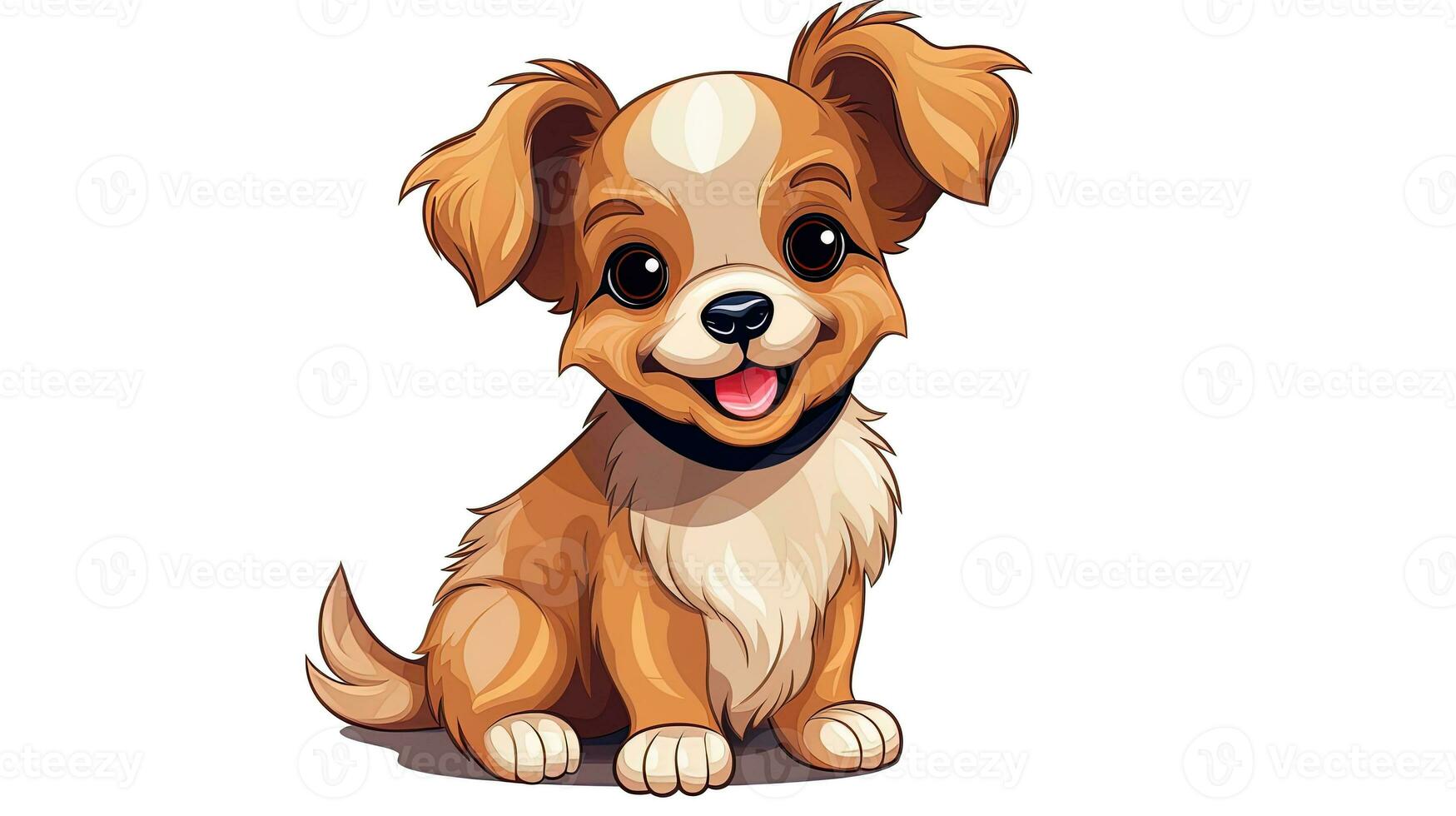 uma fofa cachorro desenho animado vetor ícone ilustração, gerado de ai foto