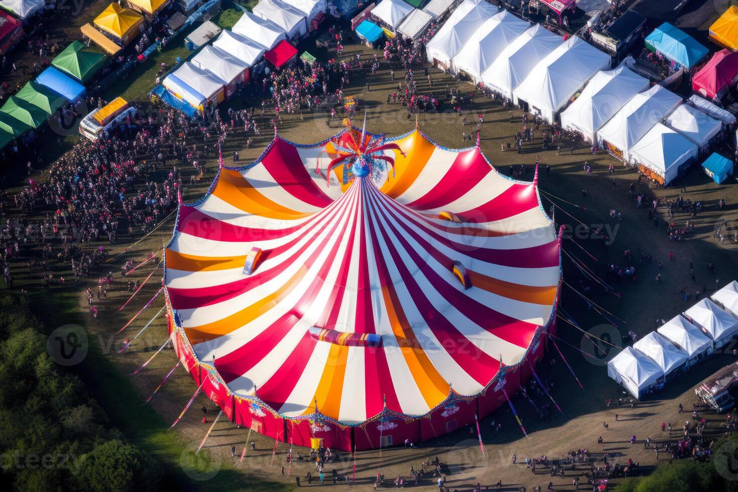 colorida circo barraca cobertura generativo ai foto