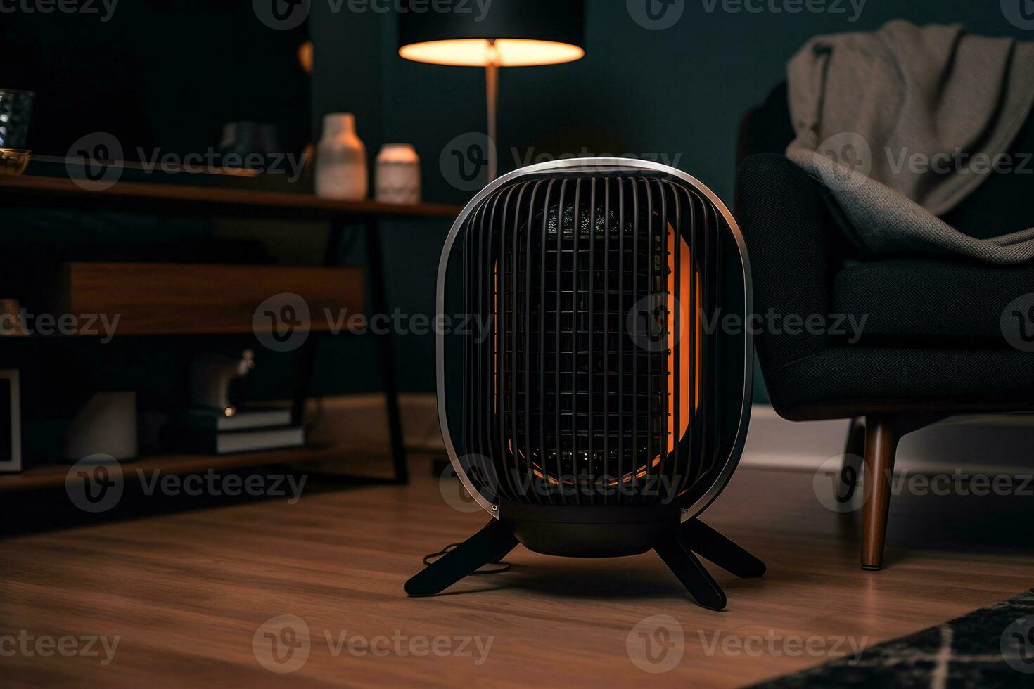 Preto elétrico aquecedor para casa generativo ai foto
