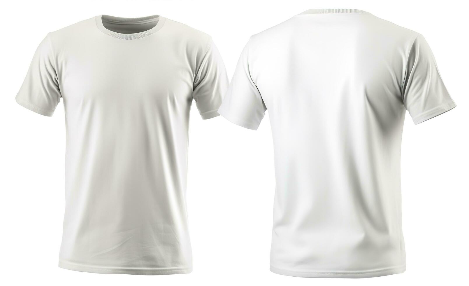 homens branco em branco t camisa, modelo, a partir de dois lados, isolado em branco fundo, gerar ai foto