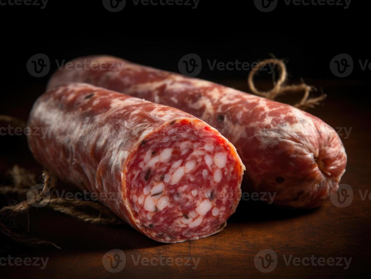 Delicatessen salame linguiça com branco mofo fouet criada com generativo ai tecnologia foto